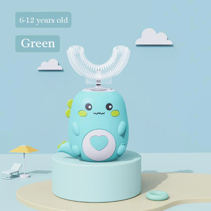 Kids 360° U-Shape Electric Toothbrush – Rechargeable Sonic Toothbrush with Cartoon Design