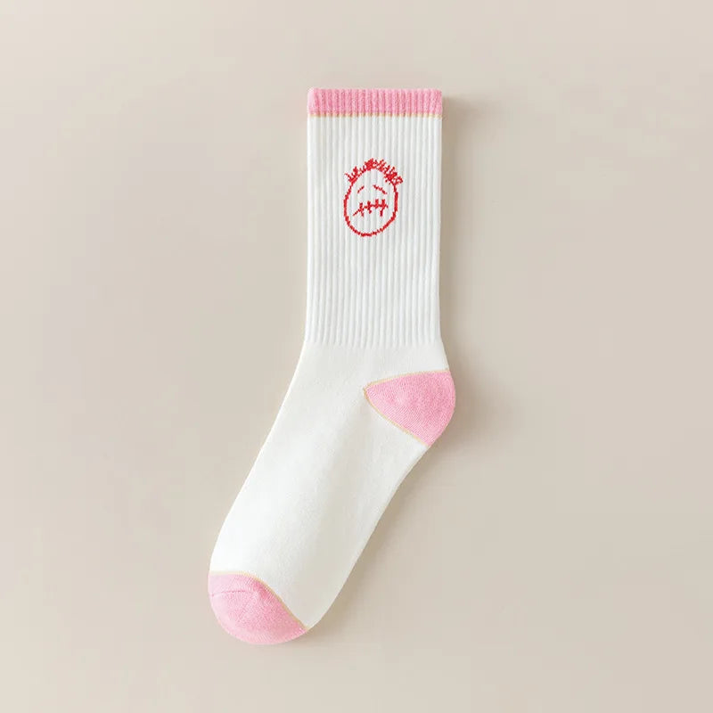 Fun street black men's socks, Cantum Jack skateboard socks, cute women's pink cotton socks as fashionable gifts
