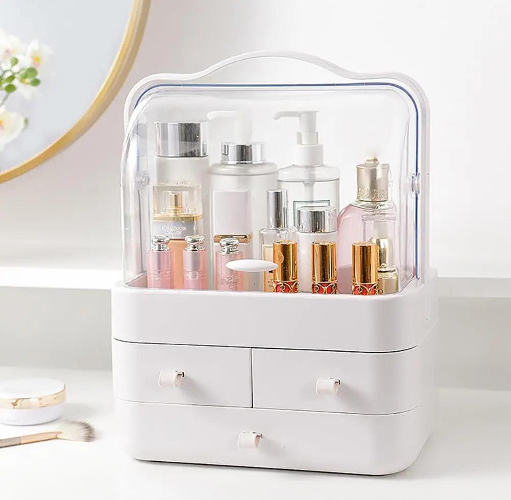 Cosmetic Organizer – Waterproof, Dustproof with Lid & Drawer