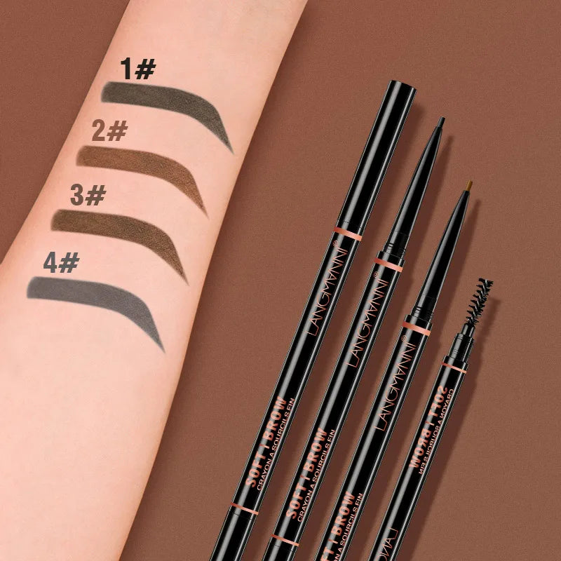 Langmanni Double-Headed Waterproof Eyebrow Pen with Brush