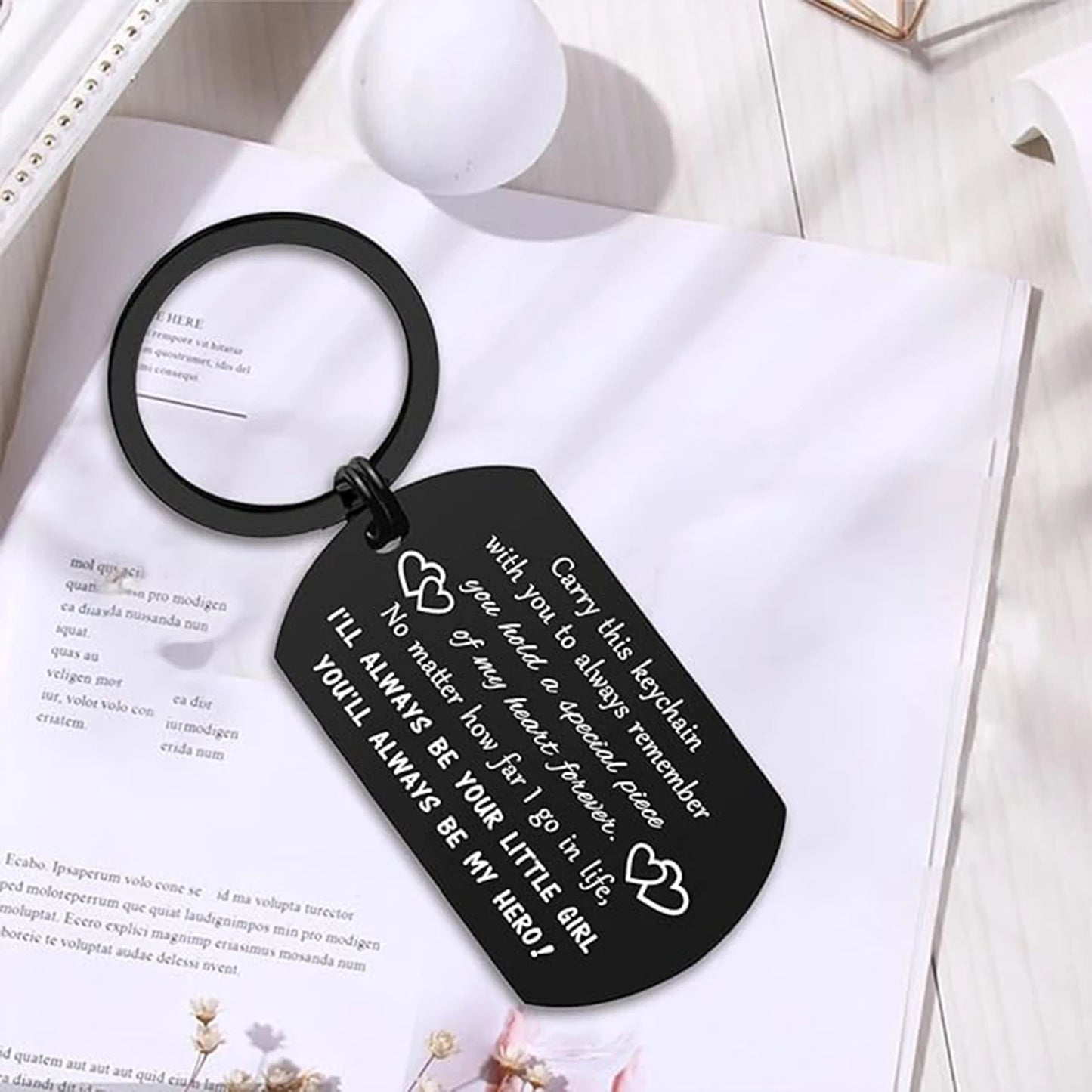 Drive Safe Dad Keychain – Love You Dad Gift from Daughter or Son
