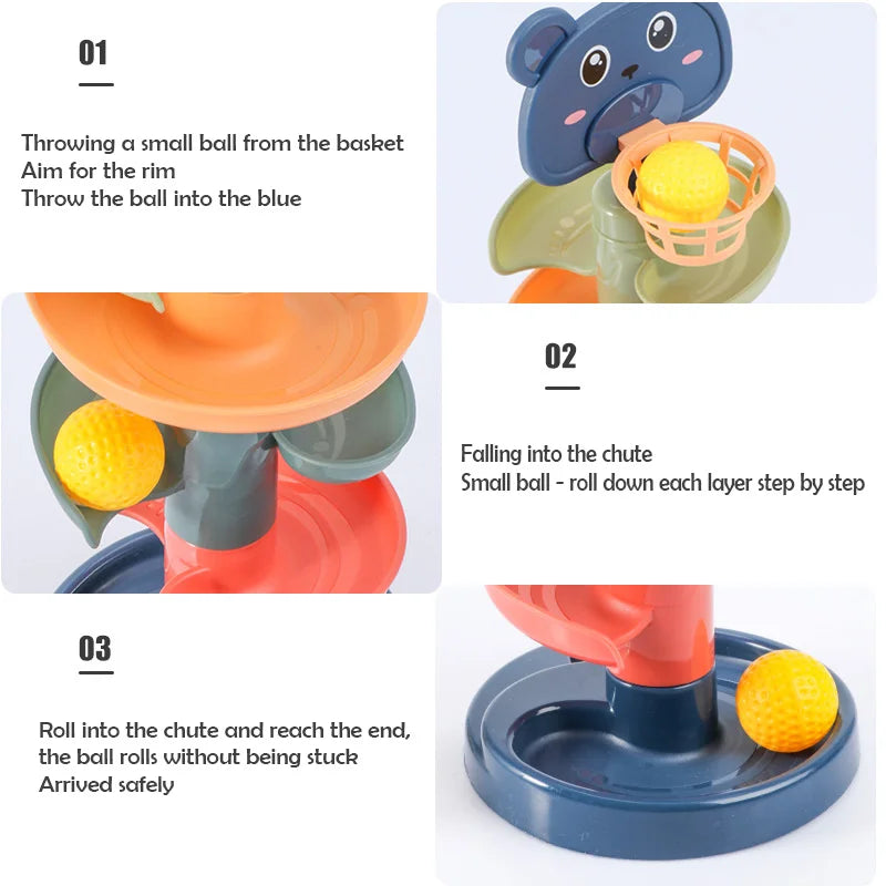 Rolling Ball Track Tower – 2–7 Layer Rotating Educational Toy for Babies & Kids