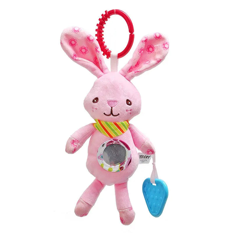 Soft Animal Handbell Rattles with Teether for Newborns