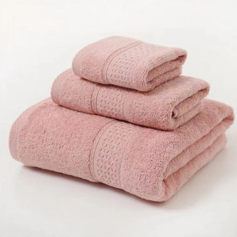 3PCS Cotton Towel Set – Ultra Soft & Absorbent Bathroom Essentials