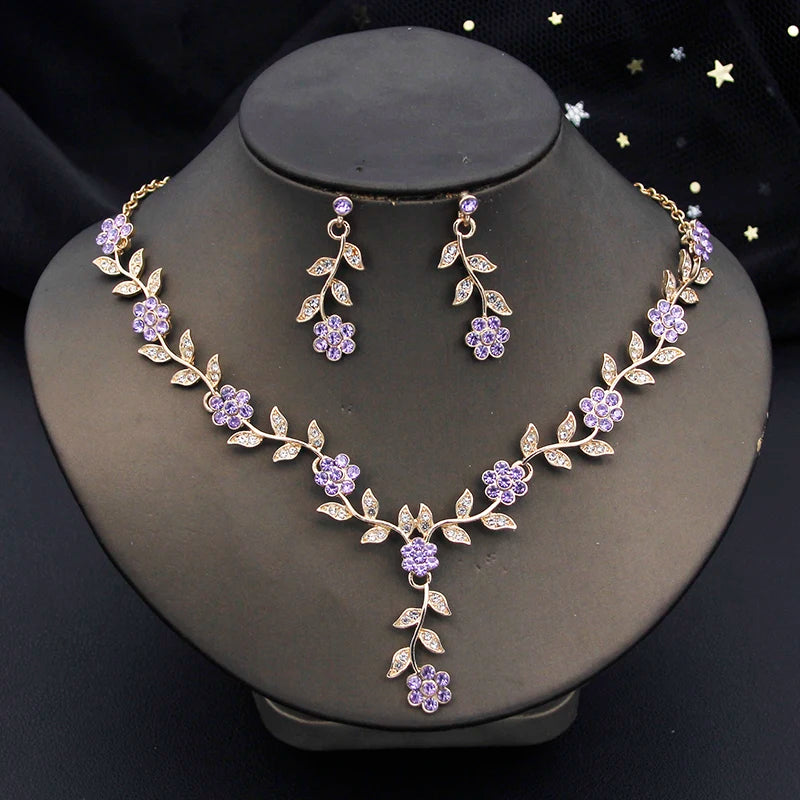 3-Piece Baroque Bridal Crown & Jewelry Set – Necklace, Earrings & Tiara for Prom