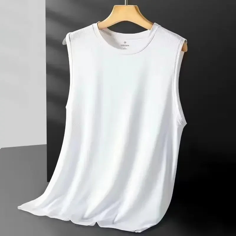 Men's Ice Silk Mesh Tank – Lightweight Sleeveless Summer Sports Vest