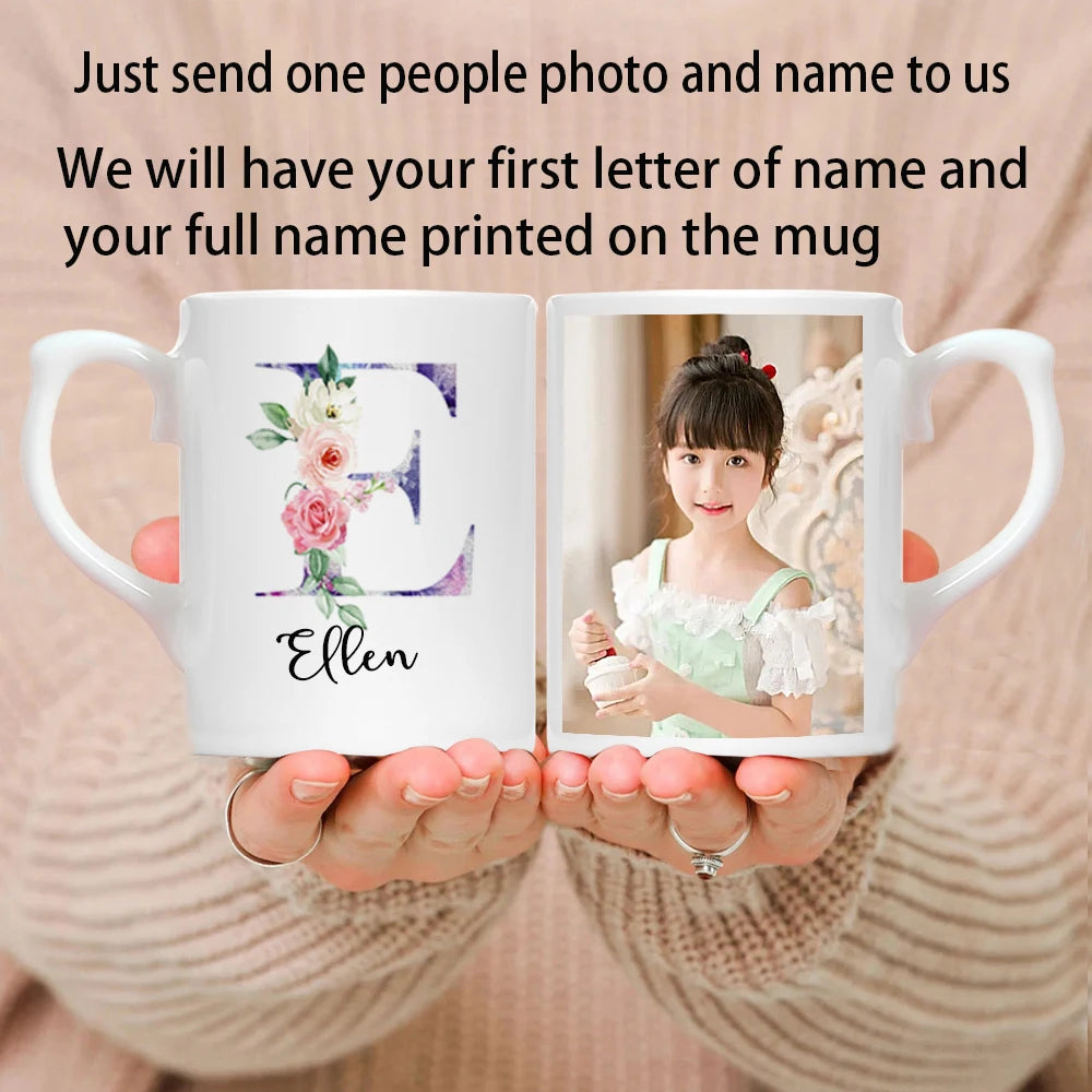 Personalized Photo & Name Ceramic Mug – Custom Coffee & Tea Cup