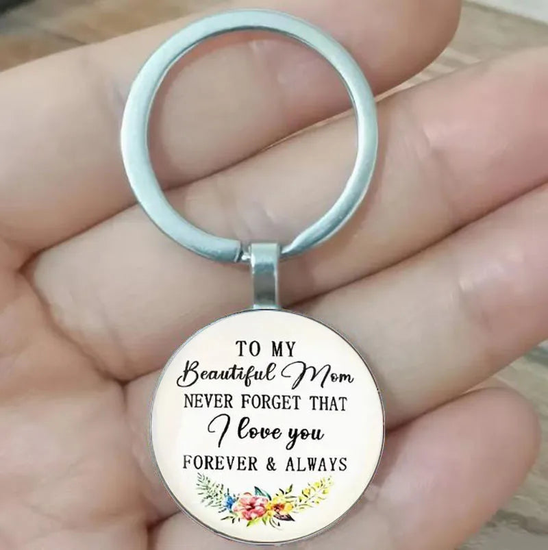 To My Beautiful Mom" Keychain – Mother’s Day & Birthday Gift from Daughter or Son