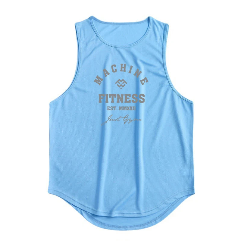 Men’s Mesh Muscle Tank Top – Sleeveless Quick-Dry Gym Fitness Singlet