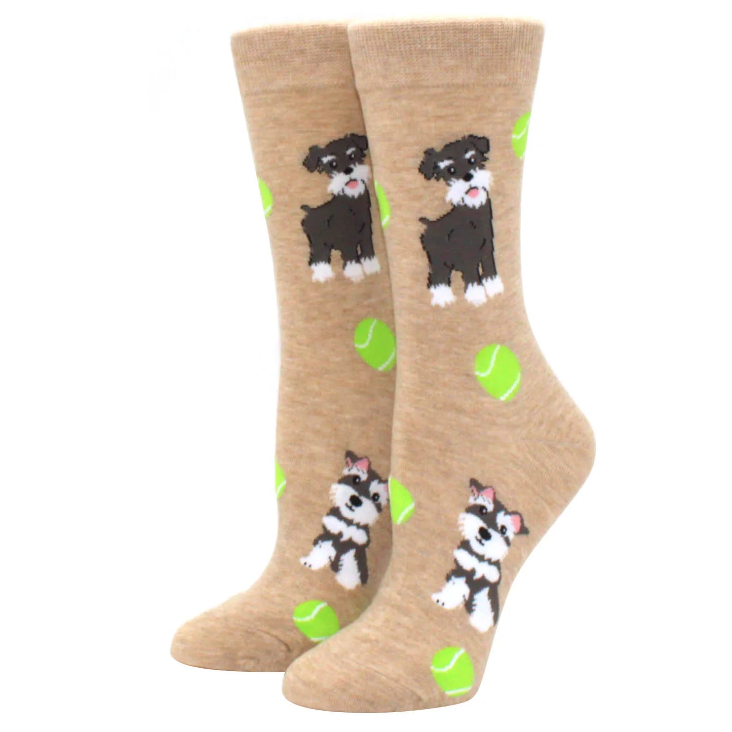 Cute Puppy Cartoon Socks – Corgi & Schnauzer Mid-Tube Unisex Breathable Comfort