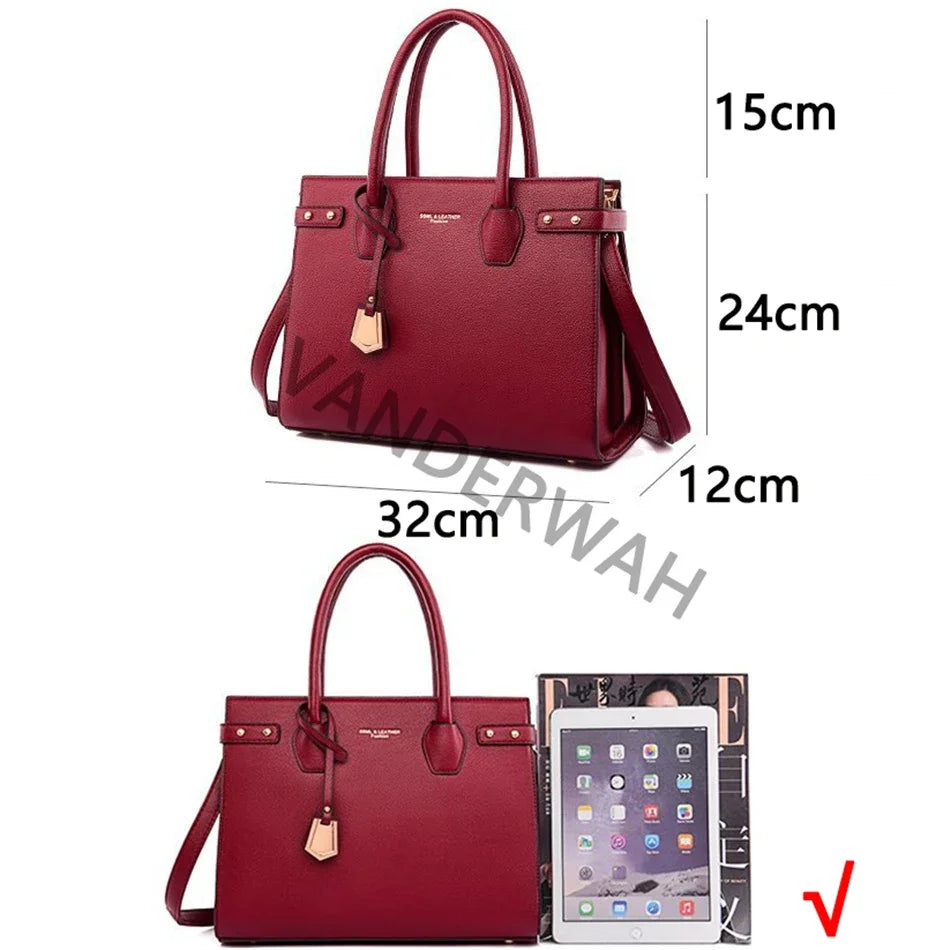 Genuine Leather Handbag – Luxury Tote & Crossbody Bag for Women