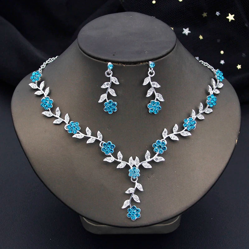 3-Piece Baroque Bridal Crown & Jewelry Set – Necklace, Earrings & Tiara for Prom