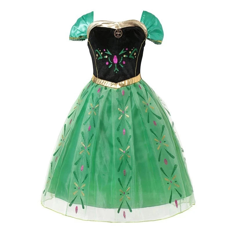 2-10 Years Girls Dress Summer Flowers Flying Sleeves Bow Girls Princess Dress Host Performance Costumes New Fashion Kids Clothes