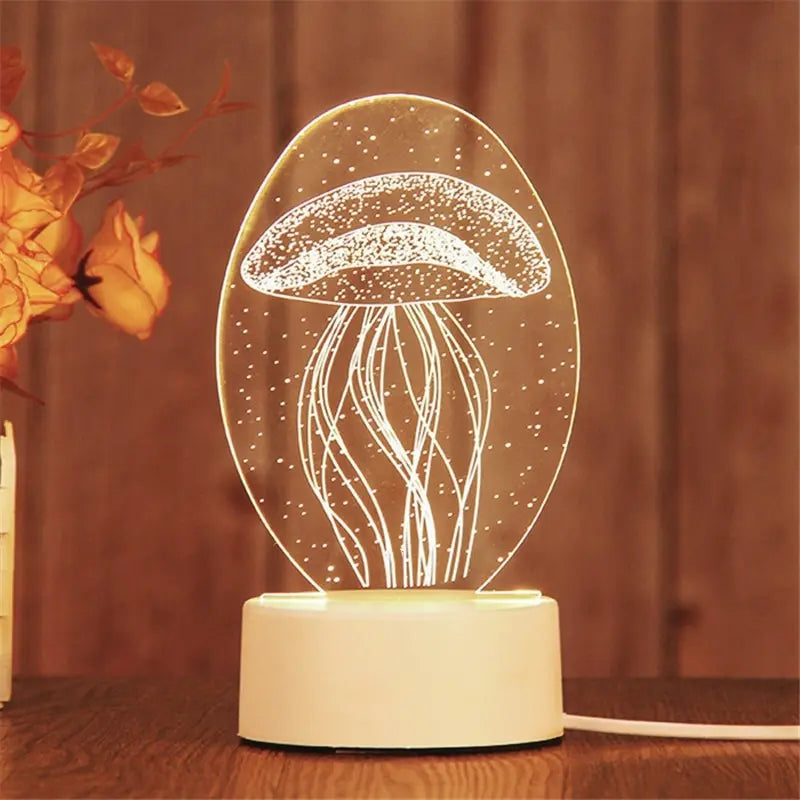 Acrylic LED Night Light – Creative Bedside Lamp Gift