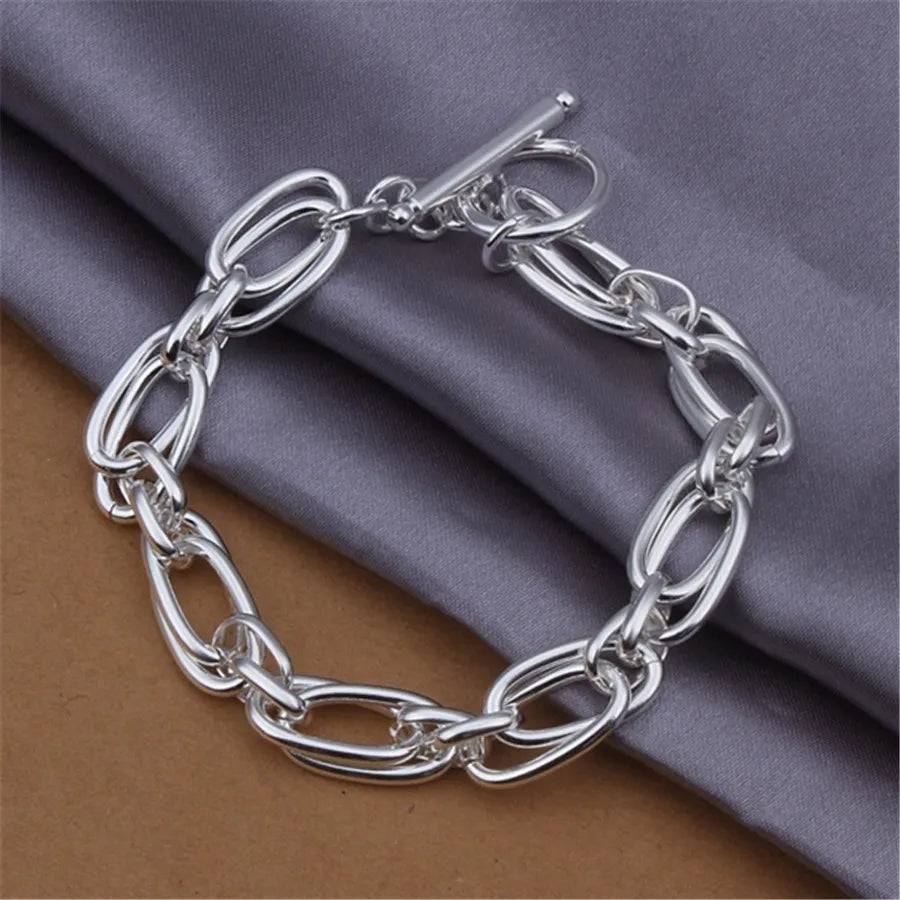 URMYLADY 925 Sterling Silver Chain Bracelet – Unisex Wedding & Party Jewelry Gift