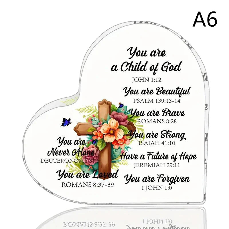 Heart Shape Acrylic Plaque for Dad Mom Birthday Father's Day Thankful Quote Blessed Wish Memorial Keepsake Gift Thank you Dad