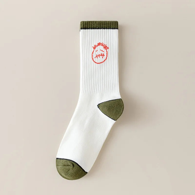 Fun street black men's socks, Cantum Jack skateboard socks, cute women's pink cotton socks as fashionable gifts