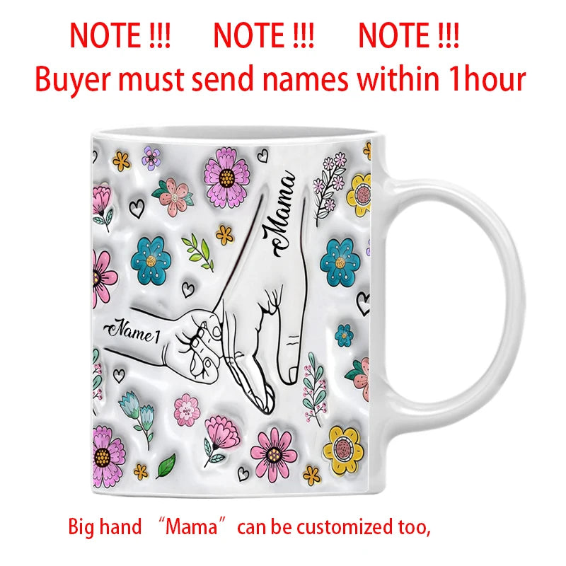 3D Printed Personalized Flower Mug – Gift for Children & Mother’s Day