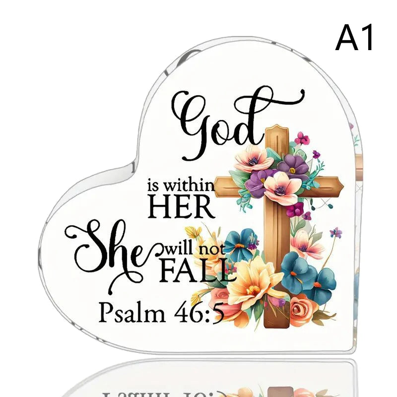 Heart Shape Acrylic Plaque for Dad Mom Birthday Father's Day Thankful Quote Blessed Wish Memorial Keepsake Gift Thank you Dad