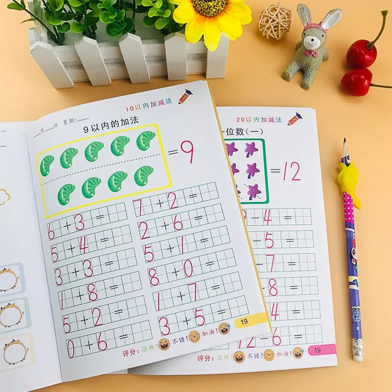 Calligraphy Practice Book – 32 Pages Alphabet & Math Workbook for Kids