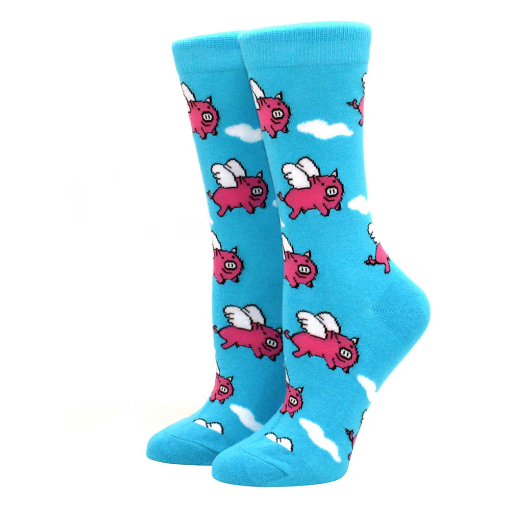 Cute Puppy Cartoon Socks – Corgi & Schnauzer Mid-Tube Unisex Breathable Comfort