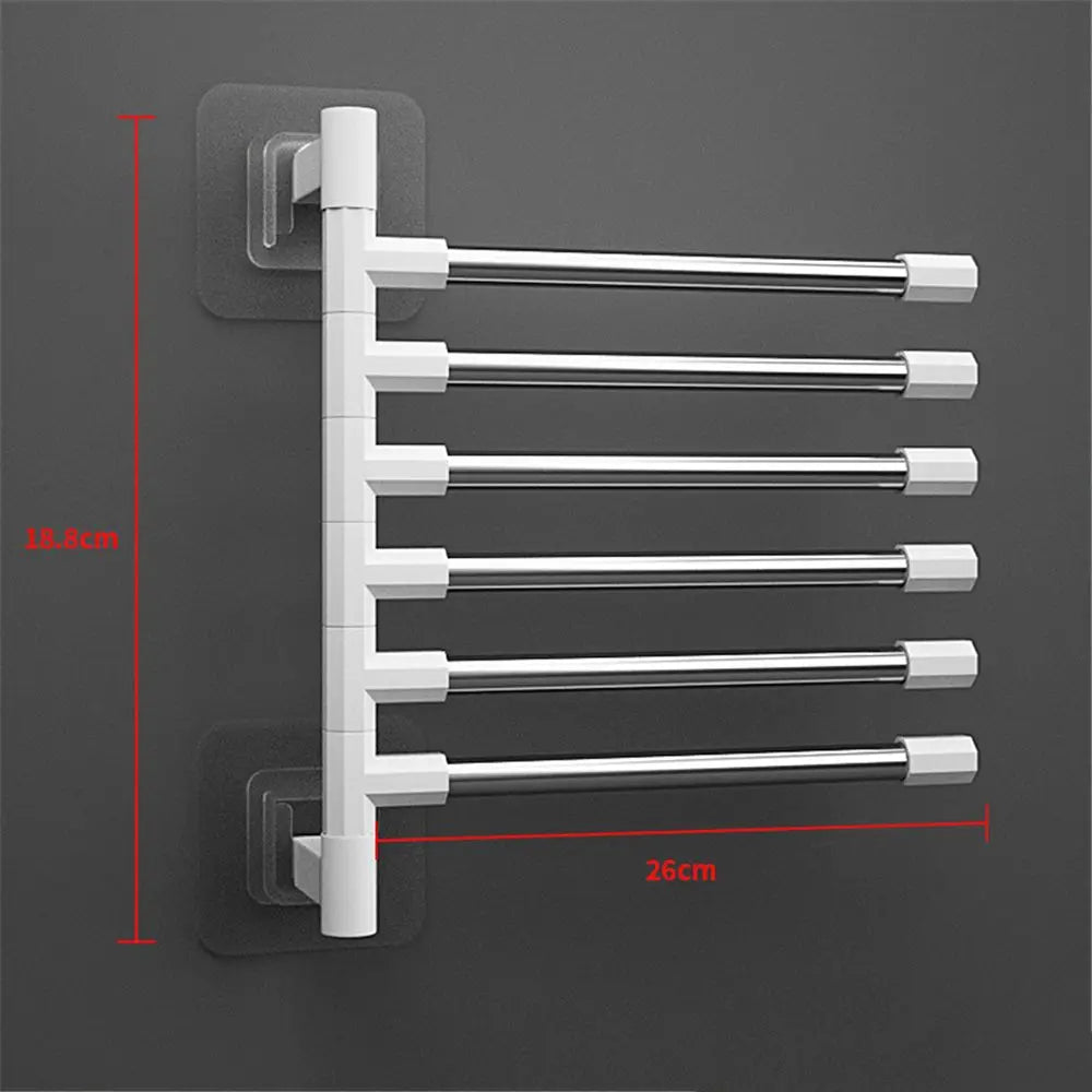 Rotatable Swing Arms Towel Rack – Wall-Mounted Space-Saving Aluminum Organizer
