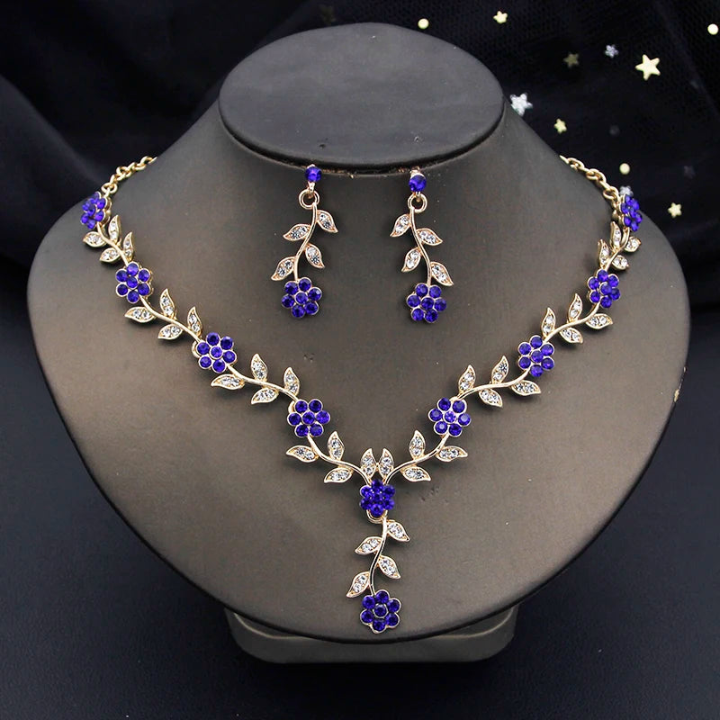 3-Piece Baroque Bridal Crown & Jewelry Set – Necklace, Earrings & Tiara for Prom