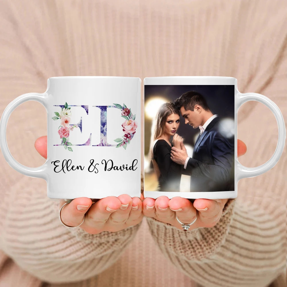 Personalized Photo & Name Ceramic Mug – Custom Coffee & Tea Cup