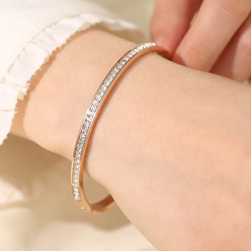 Zircon Bracelet For Women Stainless Steel Jewellery Women Fashion Jewelry Accessories