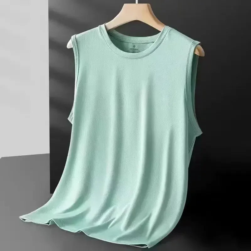 Men's Ice Silk Mesh Tank – Lightweight Sleeveless Summer Sports Vest