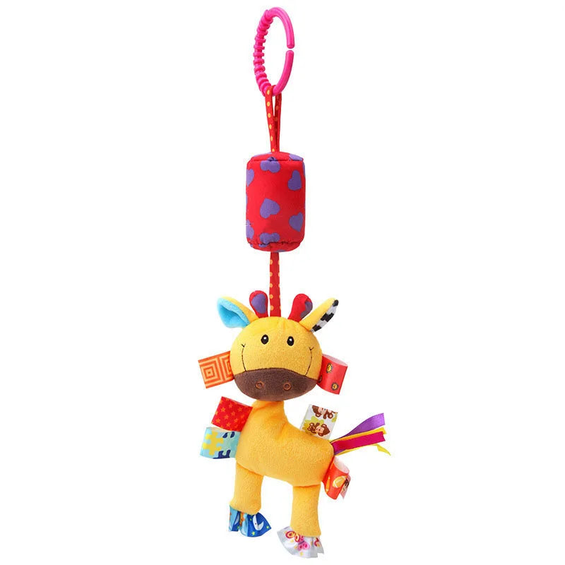 Soft Animal Handbell Rattles with Teether for Newborns