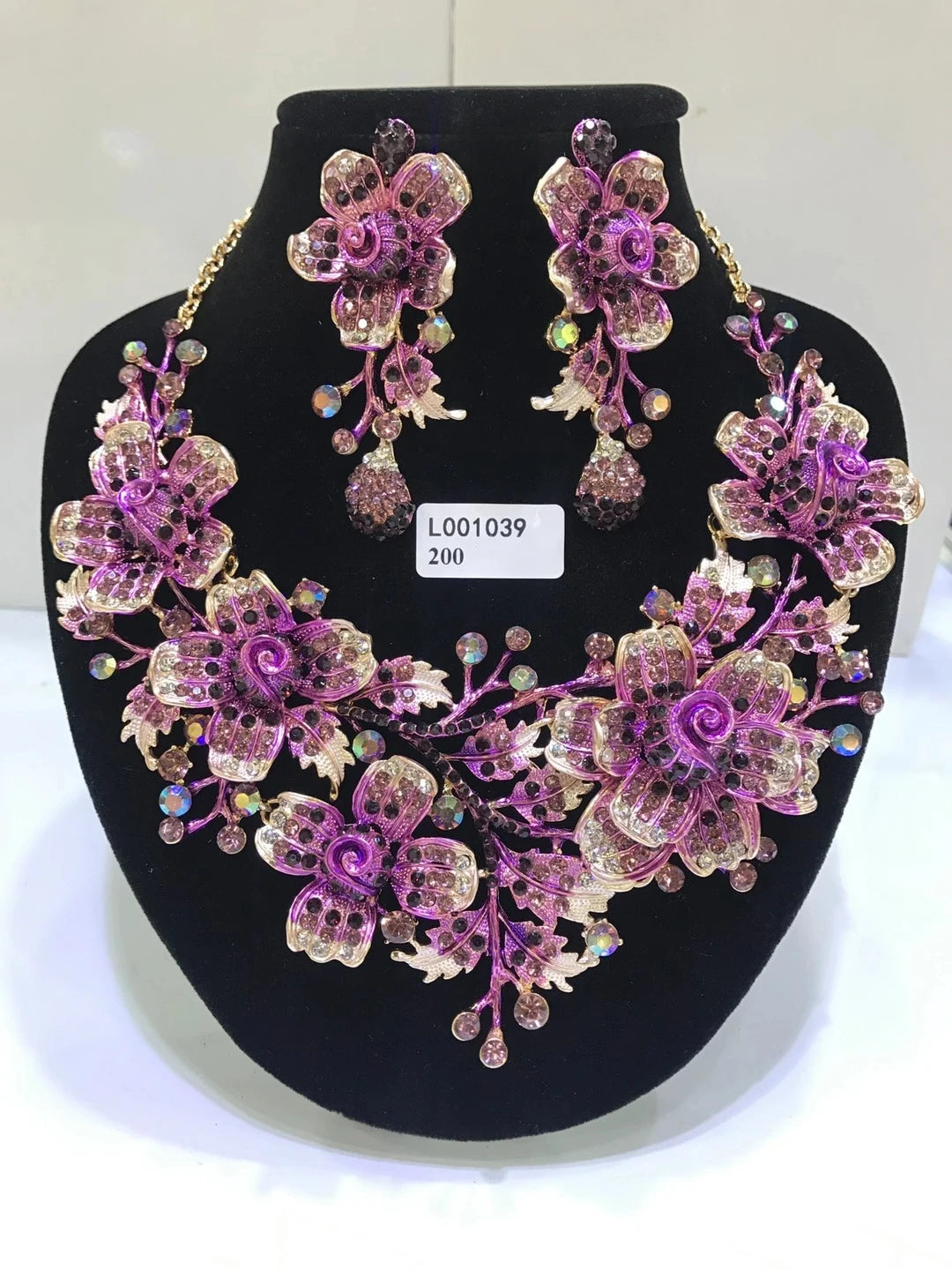 Women's Crystal Rhinestone Jewelry Set – Necklace & Earrings for Wedding