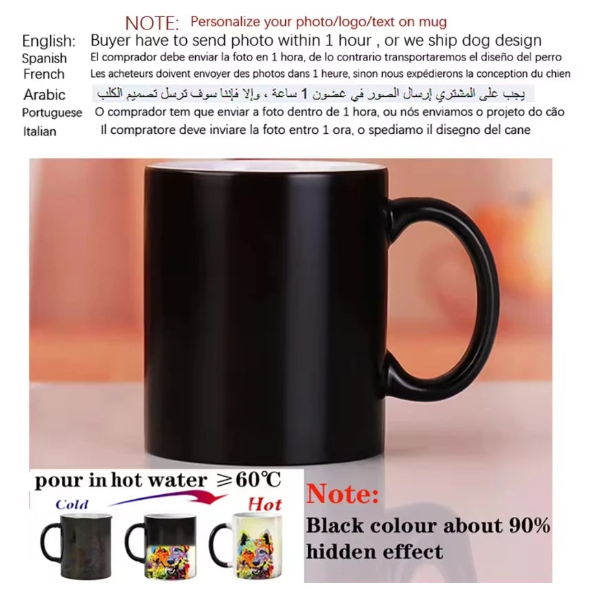 Personalized Magic Mug – Custom Heat-Activated Color Changing Cup with Photo or Text