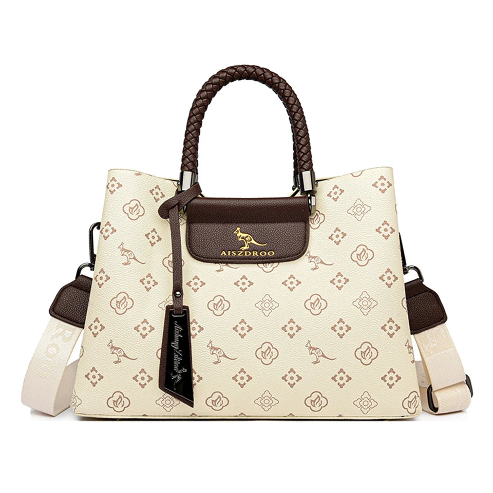 Elegant Women's Handbag – Stylish Pattern, Unique Handle, Spacious with Adjustable Strap