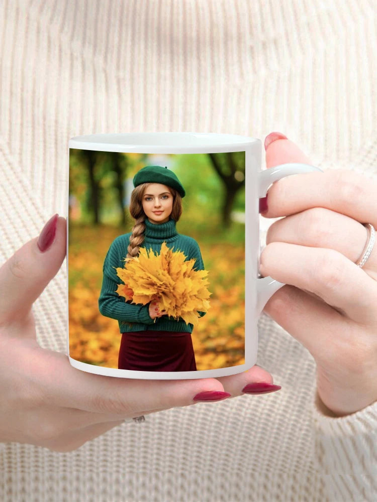 Personalized Photo & Name Ceramic Mug – Custom Coffee & Tea Cup