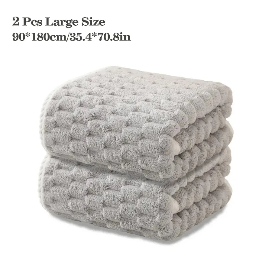 2PCS XL Microfiber Bath Towels – Soft, Quick-Dry & Absorbent