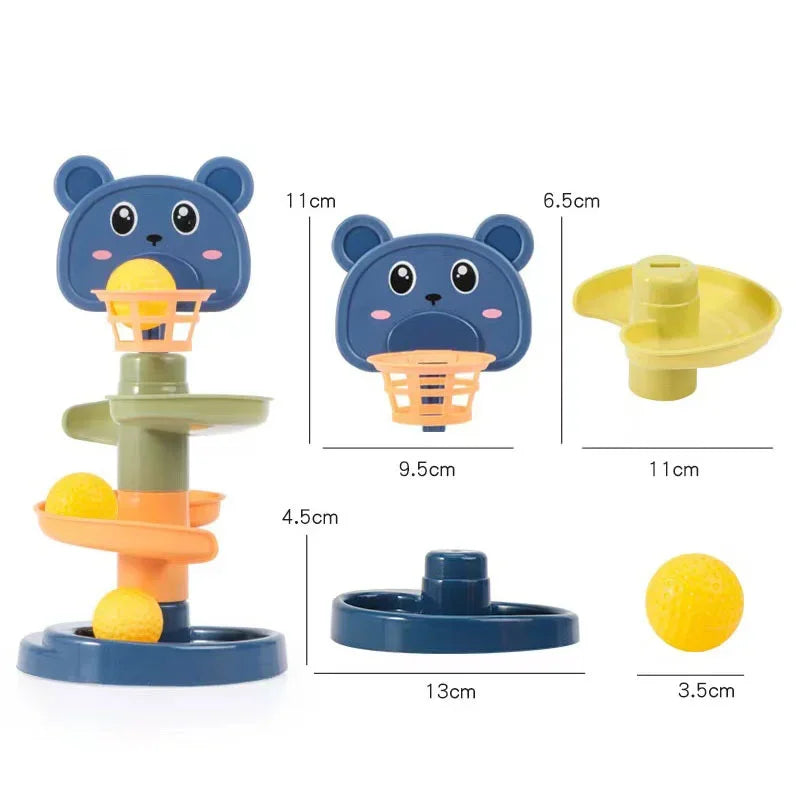 2–7 Layer Montessori Rolling Ball Tower – Educational Stacking Toy for Babies