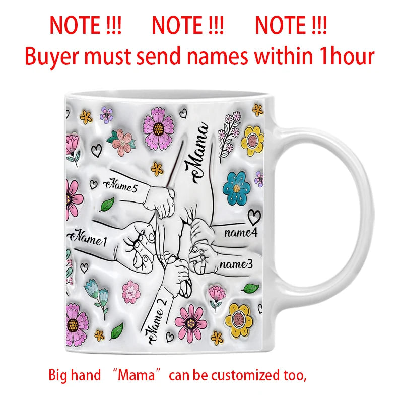 3D Printed Personalized Flower Mug – Gift for Children & Mother’s Day