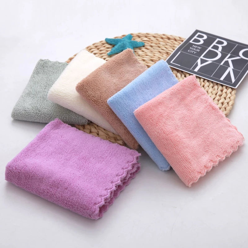 10PCS Coral Fleece Towels – Thickened Quick-Dry Microfiber Set