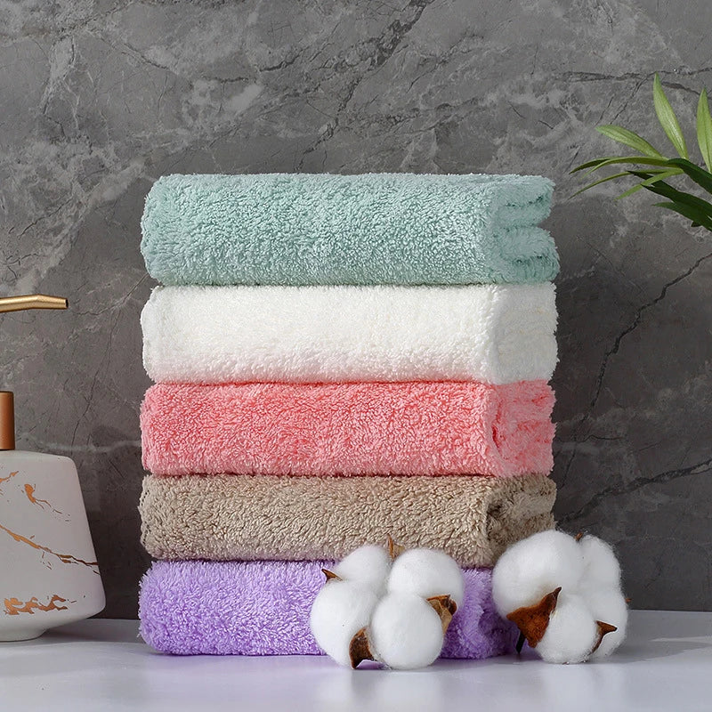 10PCS Coral Fleece Towels – Thickened Quick-Dry Microfiber Set