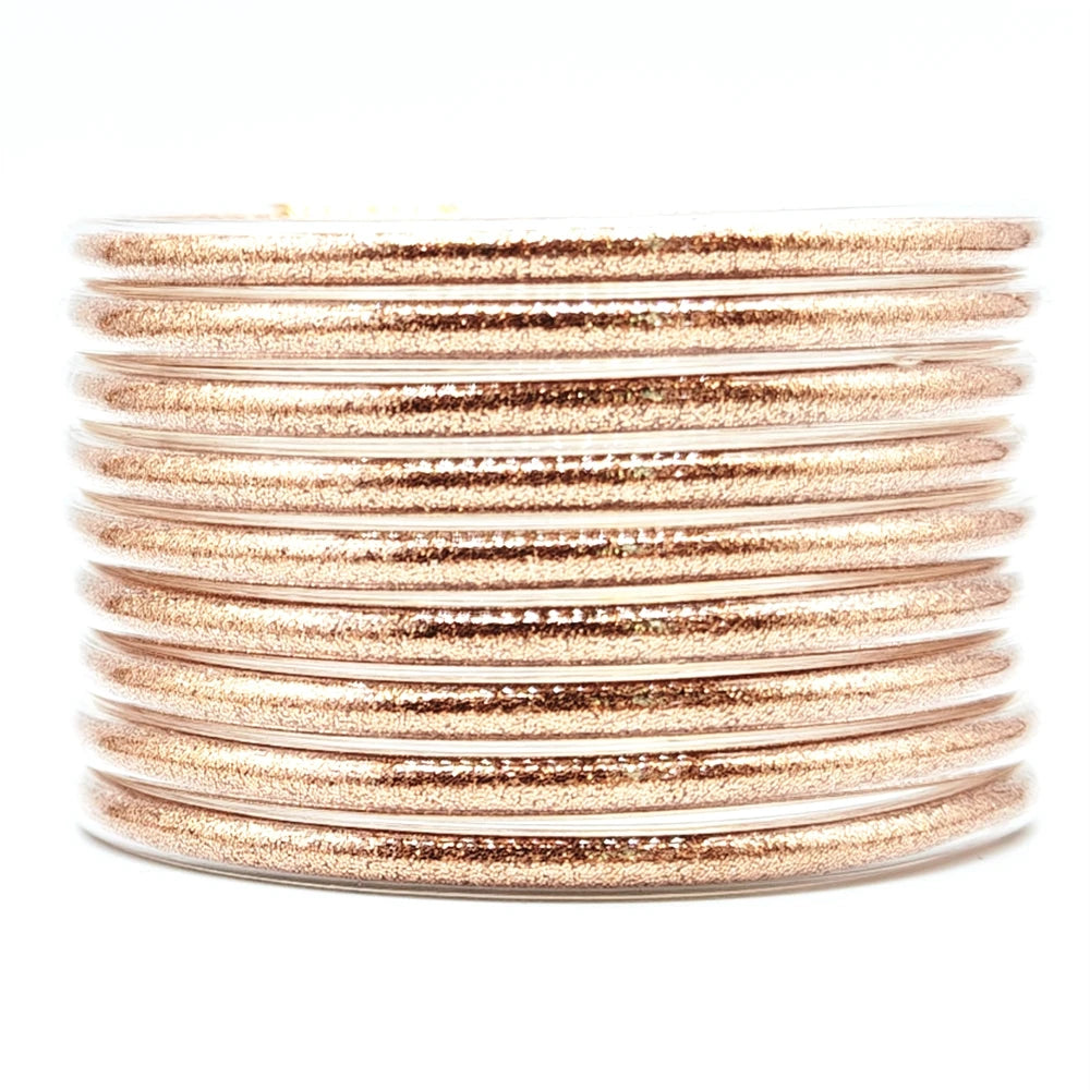 9-Piece Glitter Silicone Jelly Bangle Set – Metallic Bowknot Bracelets for Women & Girls