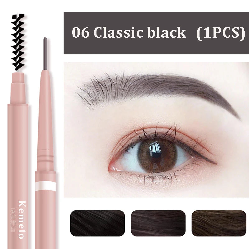 1.5mm Ultra Fine Double-Ended Waterproof Eyebrow Pencil - Long Lasting & Automatic