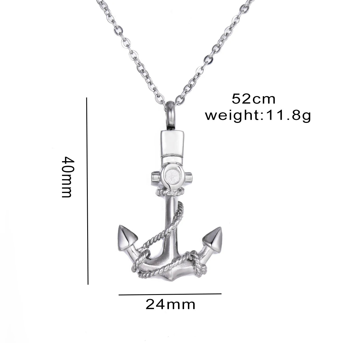 Anchor Cremation Urn Necklace – Stainless Steel Keepsake Jewelry for Ashes