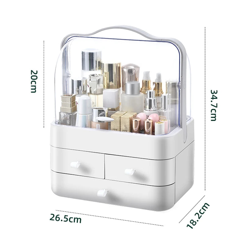Cosmetic Organizer – Waterproof, Dustproof with Lid & Drawer