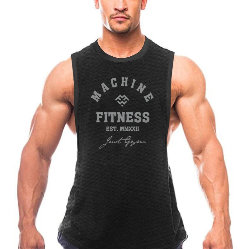 Men’s Muscle Tank Top – Sleeveless Quick-Dry Mesh Gym Vest