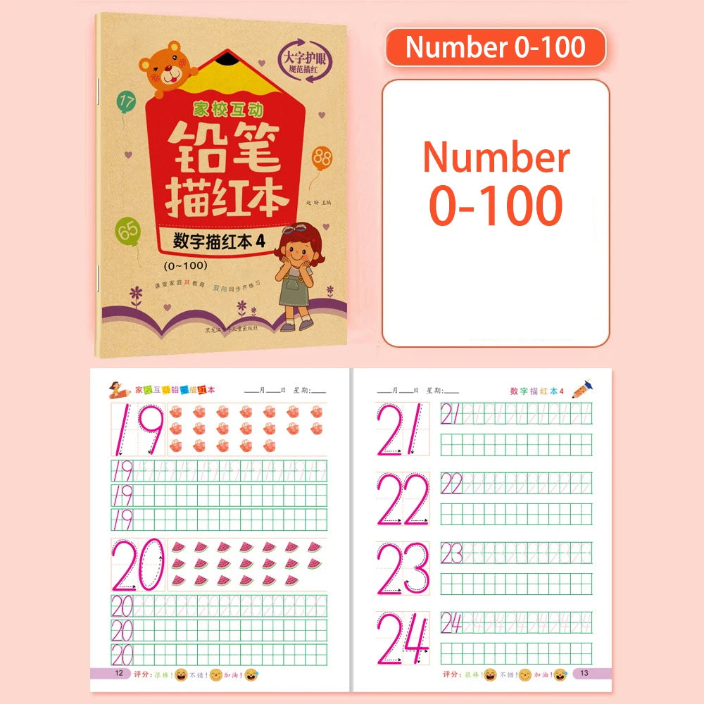 Calligraphy Practice Book – 32 Pages Alphabet & Math Workbook for Kids