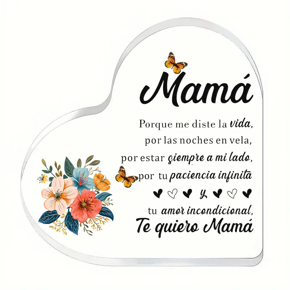 Heart-Shaped Mom Gift – Transparent Keepsake from Daughter/Son