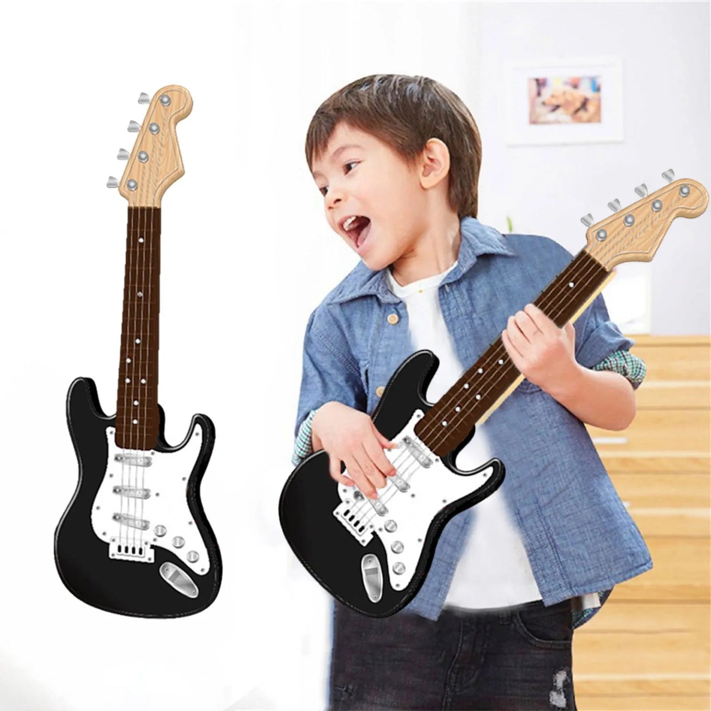 17-inch Kids Electric Guitar – 4-String Musical Toy Instrument for Children