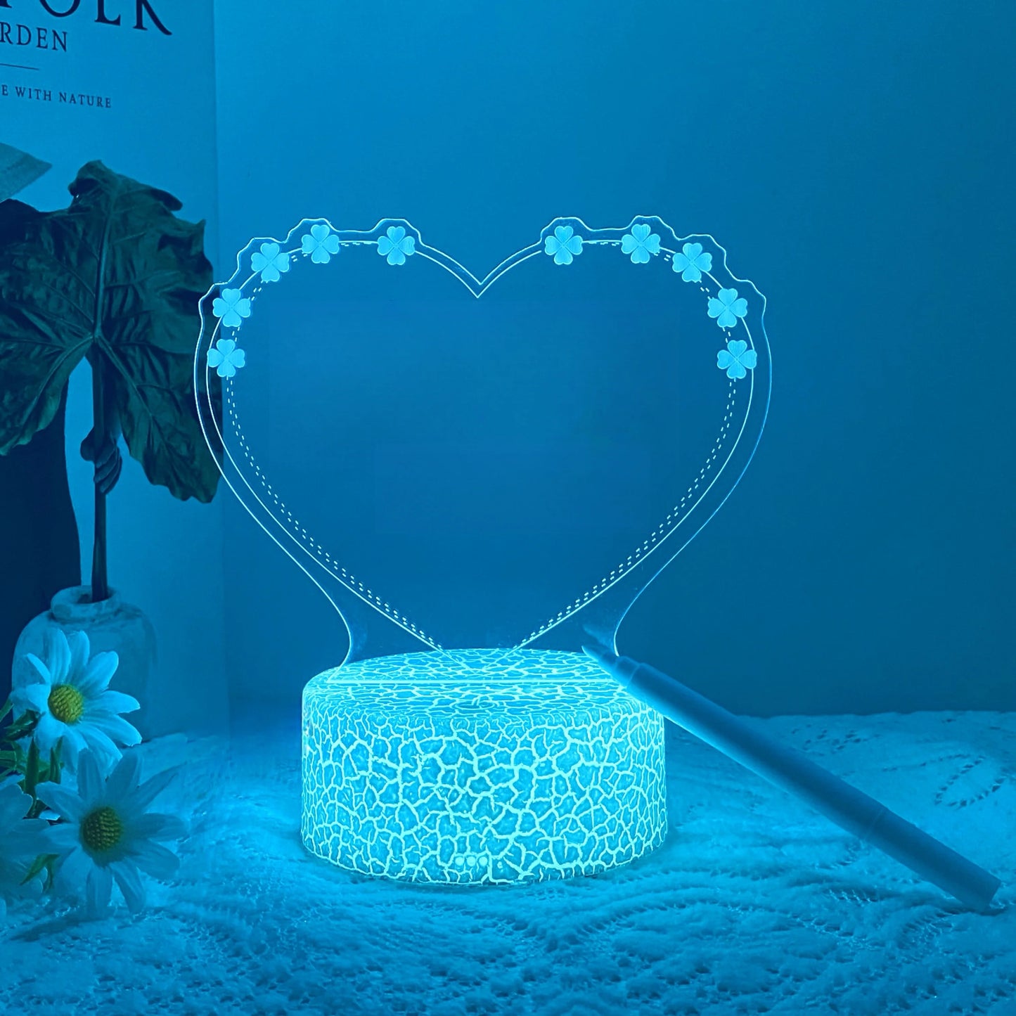 Heart-Shaped 3D Message Nightlight – USB Table Gift Light