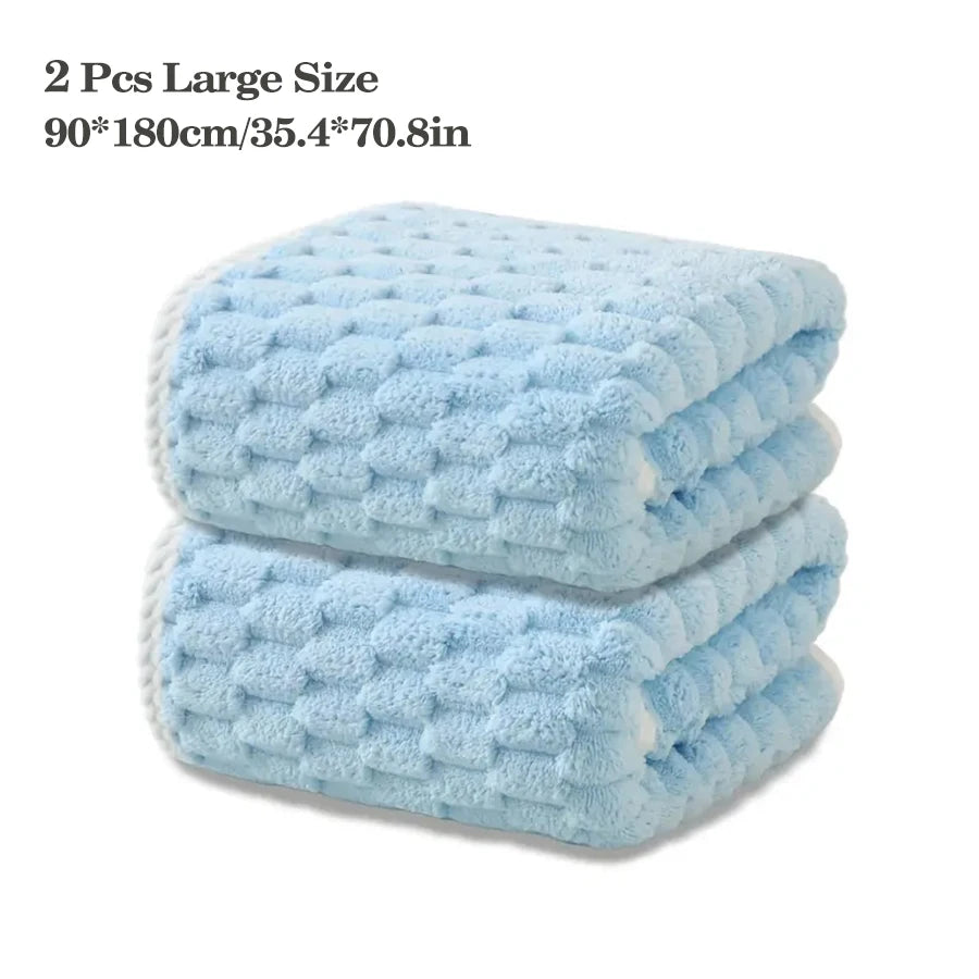 2PCS XL Microfiber Bath Towels – Soft, Quick-Dry & Absorbent